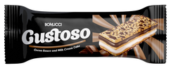 BONUCCI GUSTOSO Prajitura cacao cu glazura de ciocolata si sos de fructe de padure 50 gr