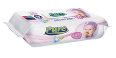 PURE SOFT Servetele umede pentru copii cu capac 120 buc