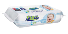 PURE SOFT Servetele umede pentru copii cu capac 120 buc