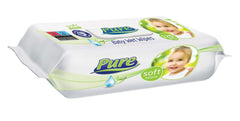 PURE SOFT Servetele umede pentru copii cu capac 120 buc