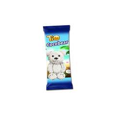 TIO COCOBEAR Prajitura ursulet cu glazura de ciocolata alba si fulgi de cocos 50 gr
