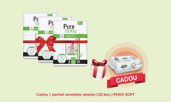 Pachet Promo: 3x Scutece PURE BABY Organic Bamboo (3 MIDI) + CADOU Servetele Umede Pure Soft (120 buc.)
