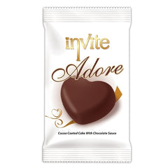 INVITE ADORE Prajitura cu glazura de ciocolata si sos ciocolata 60 gr