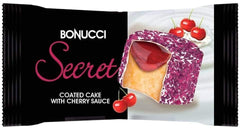 BONUCCI SECRET Prajitura de vanilie cu glazura de ciocolata alba si sos de cirese 50 gr