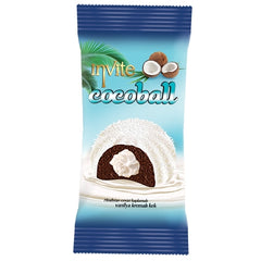 INVITE COCOBALL Prajitura cacao cu crema lapte si glazura cocos 50 gr